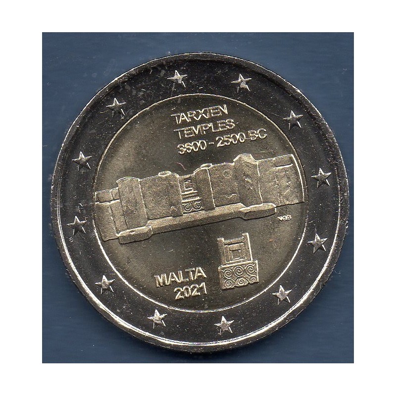 2 euros commémoratives Malte 2021 Temple de Tarxien pieces de monnaie €