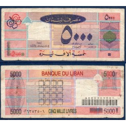 Liban Pick N°71b, Billet de banque de 5000 Livres 1995