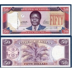 Liberia Pick N°24a, Billet de banque de 50 Dollars 1999