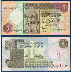 Libye Pick N°60c, Billet de banque de 5 dinars 1991