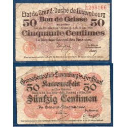 Luxembourg Pick N°26, B Billet de banque de 50 centimes 1918