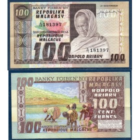 Madagascar P.63a, TTB Billet de 100 ariary 1974-1975 Rizière