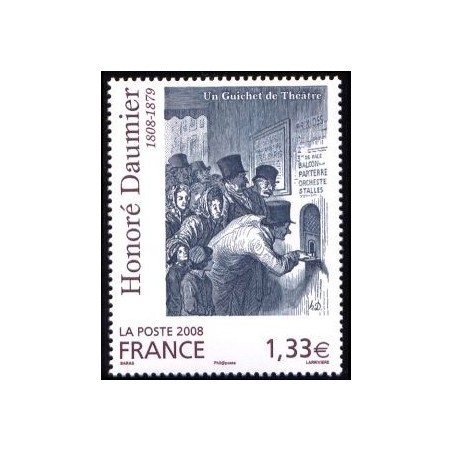 Timbre France Yvert No 4305 Honoré Daumier, Un guichet de theâtre