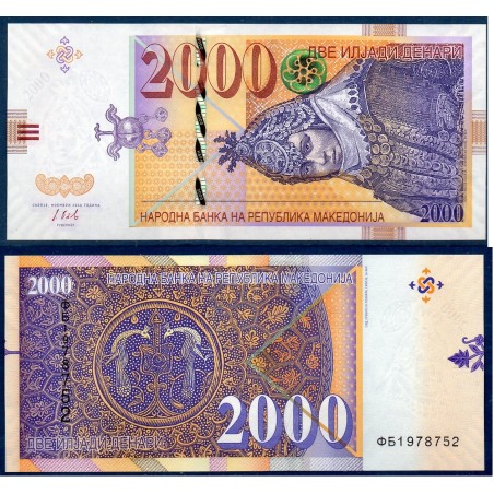 Macedoine Pick N°24, Billet de banque de 2000 Denari 2016