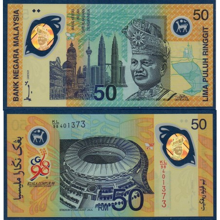 Malaisie Pick N°45, Neuf Billet de banque de 50 ringgit 1998