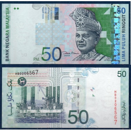 Malaisie Pick N°43d, neuf Billet de banque de 50 ringgit 2001