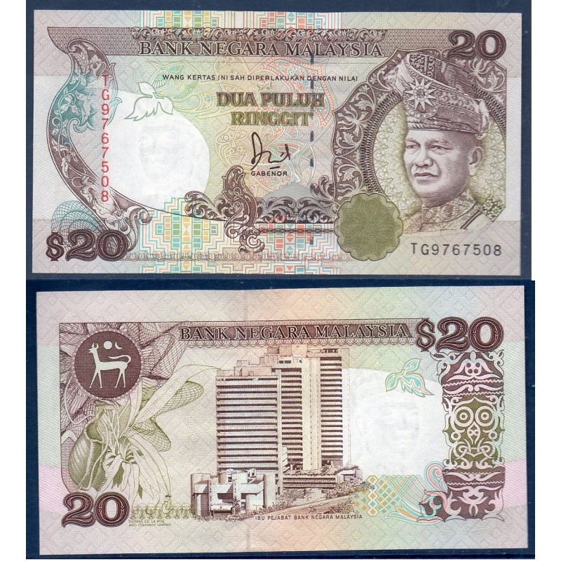 Malaisie Pick N°30, Neuf Billet de banque de 20 ringgit 1989