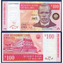Malawi Pick N°40, Billet de banque de 100 kwatcha 1997