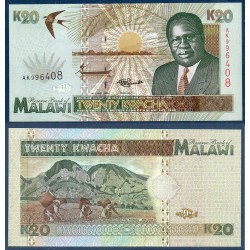 Malawi Pick N°32, Billet de banque de 20 kwatcha 1995
