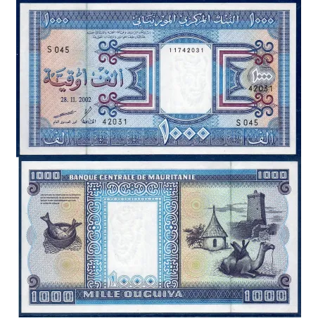 Mauritanie P.9c, Neuf Billet de 1000 Ouguiya 2002 chameau