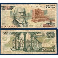 Mexique Pick N°82b, B Billet de Banque de 2000 pesos 7.8.1984