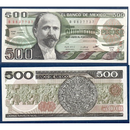 Mexique Pick N°79a, Billet de Banque de 500 pesos 1983