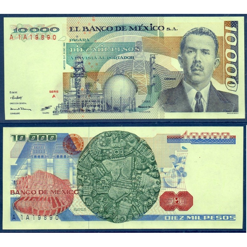 Mexique Pick N°78a, Billet de Banque de 10000 pesos 1981