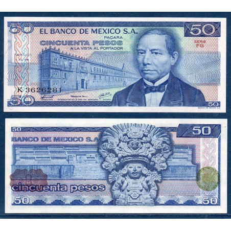 Mexique Pick N°67a, Billet de Banque de 50 pesos 1978
