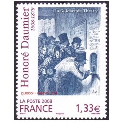 Autoadhésif Yvert No 224 Timbre Pro entreprise Honore Daumier Un guichet de théâtre