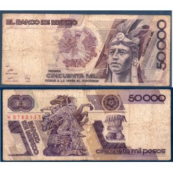 Mexique Pick N°93b, B Billet de Banque de 50000 pesos 1989