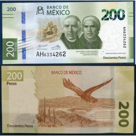 Mexique Pick N°131, Neuf Billet de Banque de 200 pesos 2019
