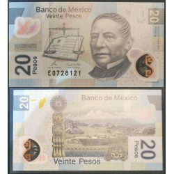 Mexique Pick N°122g, Neuf Billet de Banque de 20 pesos 3.5.2010