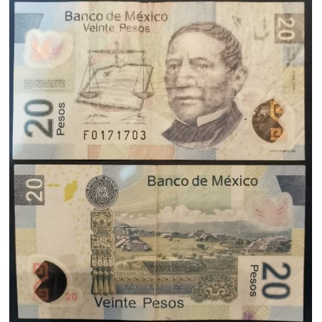 Mexique Pick N°122j, TTB Billet de Banque de 20 pesos 10.1.2012