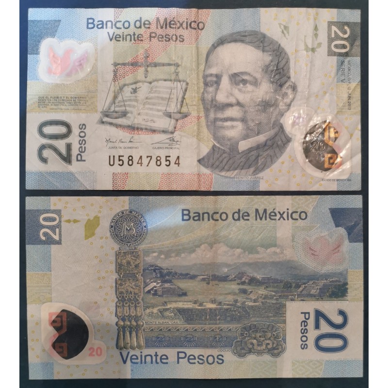 Mexique Pick N°122l, TTB Billet de Banque de 20 pesos 12.6.2012