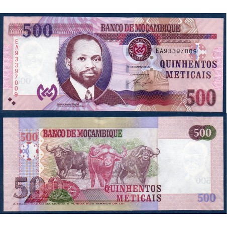 Mozambique Pick N°153a, Billet de banque de 500 meticais 2011