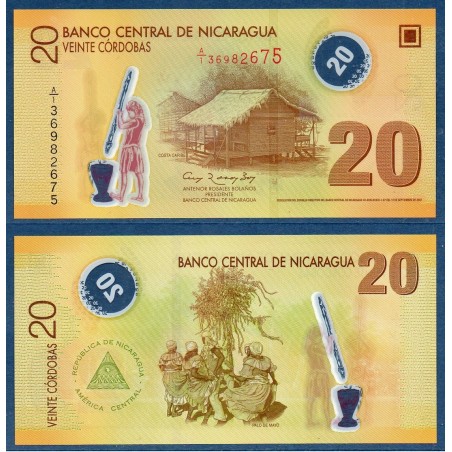 Nicaragua Pick N°202b, Billet de Banque de 20 Cordobas 2007