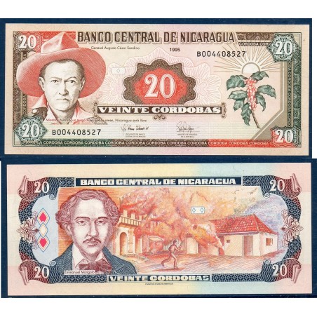 Nicaragua Pick N°182, Billet de Banque de 20 cordobas 1995