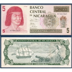 Nicaragua Pick N°174, Billet de Banque de 5 cordobas 1991