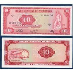Nicaragua Pick N°123a, Billet de Banque de 10 Cordobas 1972
