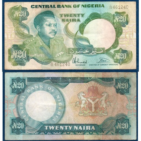 Nigeria P.26b, TTB, Billet de 20 Naira 1984-2000 Murtala Muhammed