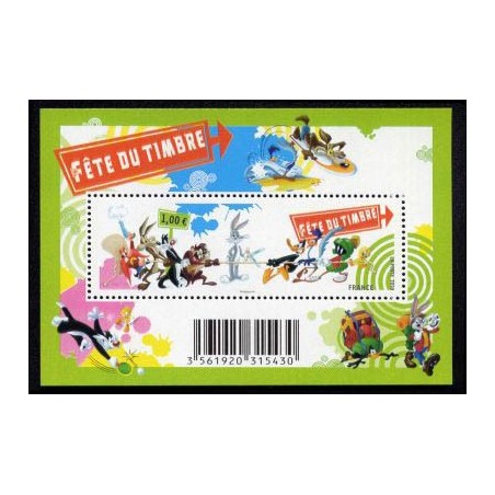 Bloc Feuillet france Yvert F4341 Fête du timbre Looney toons