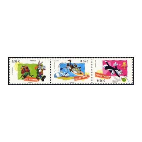 Timbre France Yvert No 4338-4340 Fête du timbre Looney Tunes