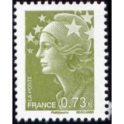 Timbre France Yvert No 4342 Marianne de Beaujard 0.73€ vert olive
