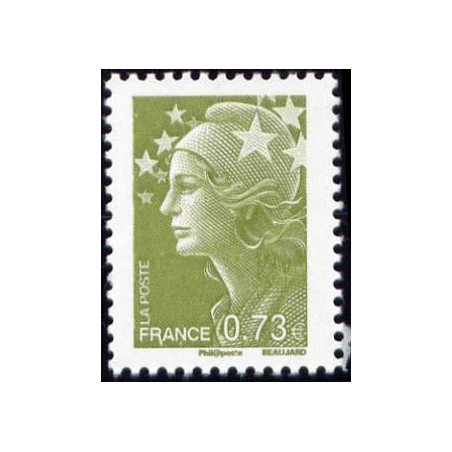 Timbre France Yvert No 4342 Marianne de Beaujard 0.73€ vert olive