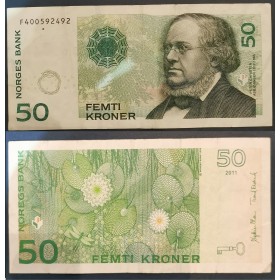 Norvège Pick N°46d, TTB Billet de banque de 50 Kroner 2011-2015
