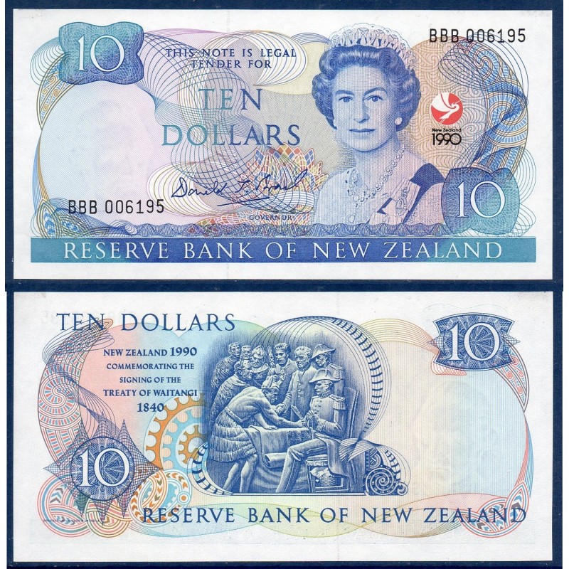 Nouvelle Zelande Pick N°176, Neuf Billet de banque de 10 Dollars 1990