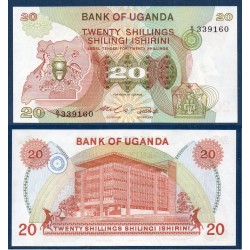 Ouganda Pick N°17, Billet de banque de 20 Shillings 1982