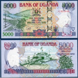 Ouganda Pick N°44d, Billet de banque de 5000 Shillings 2009