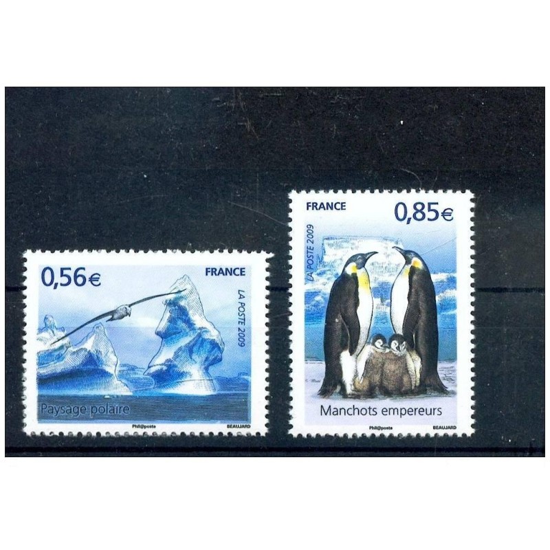 Timbre France Yvert No 4350-4351 Protection des zones polaires et glaciers