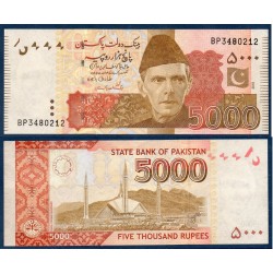 Pakistan Pick N°51k, Billet de banque de 5000 Rupees 2018