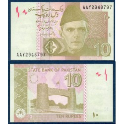 Pakistan Pick N°45i, Billet de banque de 10 Rupees 2014