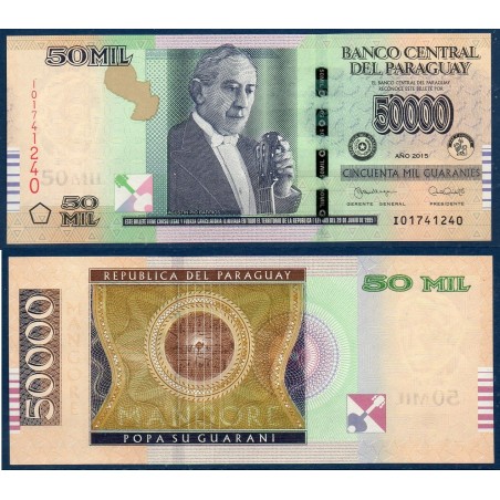 Paraguay Pick N°239b, Billet de banque de 50000 Guaranies 2015