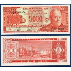 Paraguay Pick N°220a, Billet de banque de 5000 Guaranies 2000