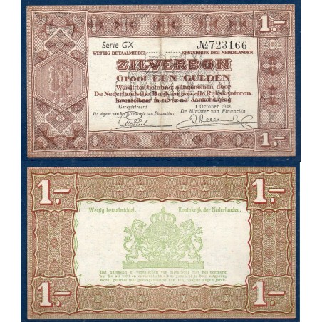 Pays Bas Pick N°61, TTB+ Billet de Banque de 1 gulden 1938