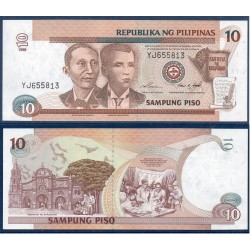 Philippines Pick N°187c, Billet de banque de 10 Piso 1998
