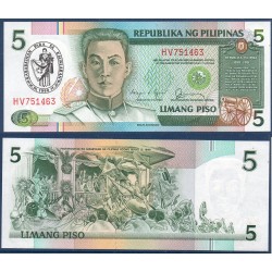 Philippines Pick N°178b, Billet de banque de 5 Piso 1990