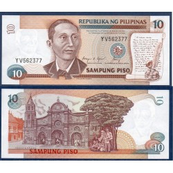 Philippines Pick N°169c, Billet de banque de 10 Pesos 1985-1994