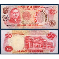 Philippines Pick N°165, Billet de banque de 50 Piso 1978