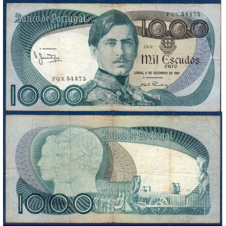 Portugal Pick N°175c, TB Billet de banque de 1000 Escudos 1981