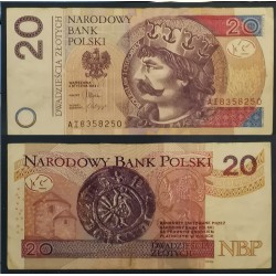 Pologne Pick N°184a, Billet de banque de 20 Zlotych 2012